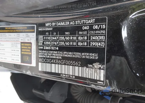 2016 Mercedes-Benz Glc 300 4Matic from USA, damaged, VIN WDC0G4KB6GF005562